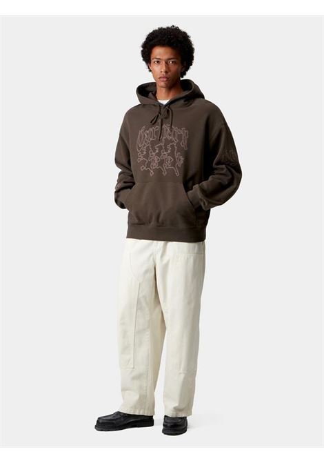 hooded hackwork sweatshirt man brown CARHARTT WIP | I0356413EE.XX